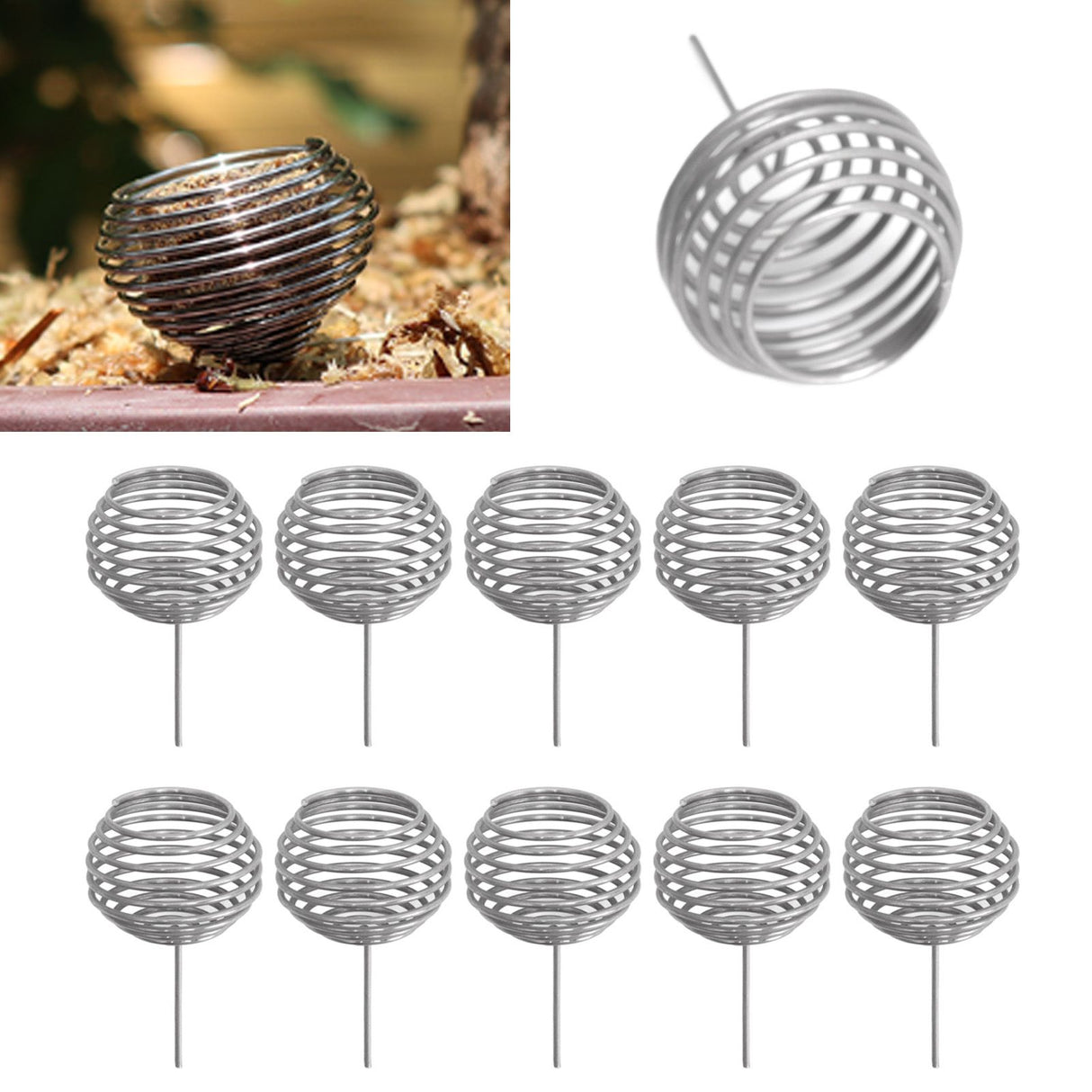 100pcs Fertilizer Mesh Basket Stainless Steel Garden Nutrition Cups Small Size Bonsai Fertilization Basket for Garden Yard Home