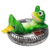 Frog Pond Ornaments Resin Colorfast Easy Float Water Floating Frog Garden Statue for Home Garden Yard Frog Lying On Tire - Extra Image