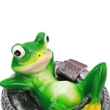 Frog Pond Ornaments Resin Colorfast Easy Float Water Floating Frog Garden Statue for Home Garden Yard Frog Lying On Tire - Extra Image