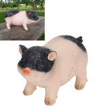 Cute Pig Garden Statue Resin Animals Figurine Outdoor Sculpture Resin Lawn Ornament Mini Pink Black - Extra Image