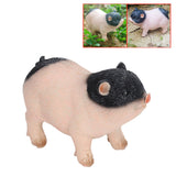 Cute Pig Garden Statue Resin Animals Figurine Outdoor Sculpture Resin Lawn Ornament Mini Pink Black