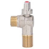 G1/2 Thread Brass Triangle Valve Large Flow Cold Hot Water Angle Stop Valve for Kitchen Bathroom Red - Close-Up Angle