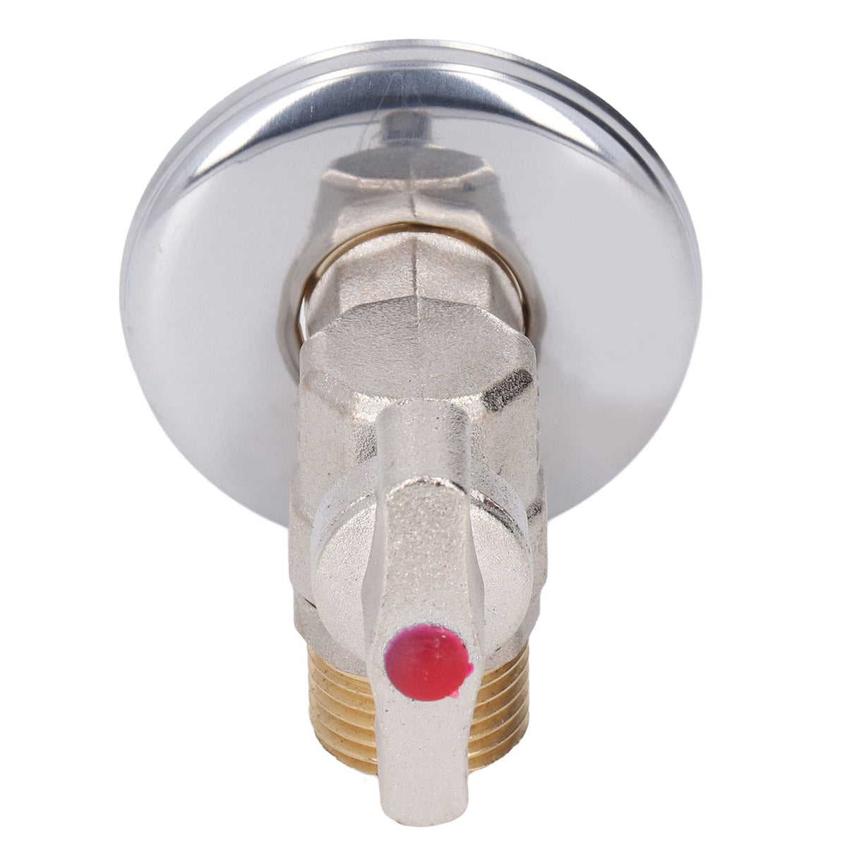 G1/2 Thread Brass Triangle Valve Large Flow Cold Hot Water Angle Stop Valve for Kitchen Bathroom Red