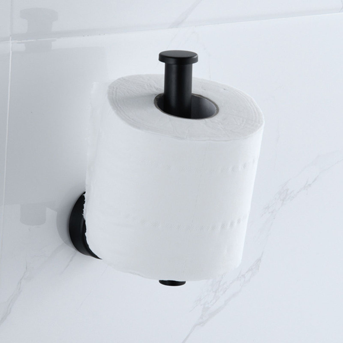 Paper Towel Holder Stainless Steel Black Matte Cylindrical Paper Towel Hanging Shelf for Home