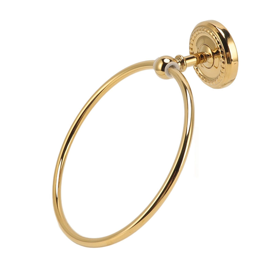 Towel Ring Golden Wall Mounted Glossy Hand Feel Decorative Copper Stainless Steel Bathroom Towel Ring