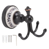 Wall Mounted Coat Hook 3 Prong Retro Look Corrosion Resistance Hanging Towel Hook for Bathroom Bedroom