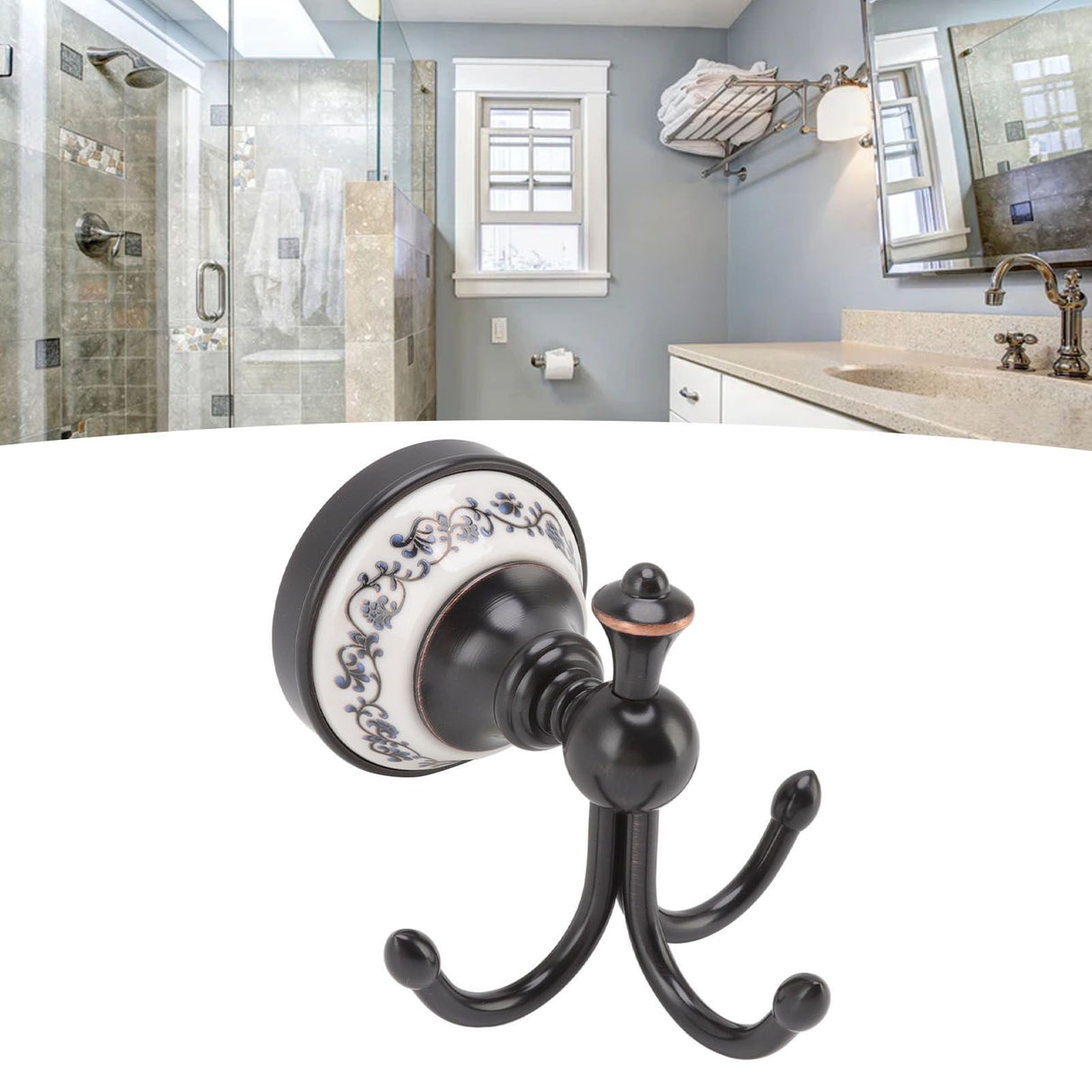 Wall Mounted Coat Hook 3 Prong Retro Look Corrosion Resistance Hanging Towel Hook for Bathroom Bedroom