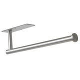 Paper Towel Holder 304 Stainless Steel Space Saving Decorative Practical Waterproof Hanging Paper Towels Rolls Holder for Home Quadrate Bottom Long Silvery