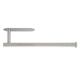 Paper Towel Holder 304 Stainless Steel Space Saving Decorative Practical Waterproof Hanging Paper Towels Rolls Holder for Home Quadrate Bottom Long Silvery - Top-Down View