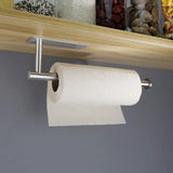Paper Towel Holder 304 Stainless Steel Space Saving Decorative Practical Waterproof Hanging Paper Towels Rolls Holder for Home Quadrate Bottom Long Silvery - 45-Degree Angle