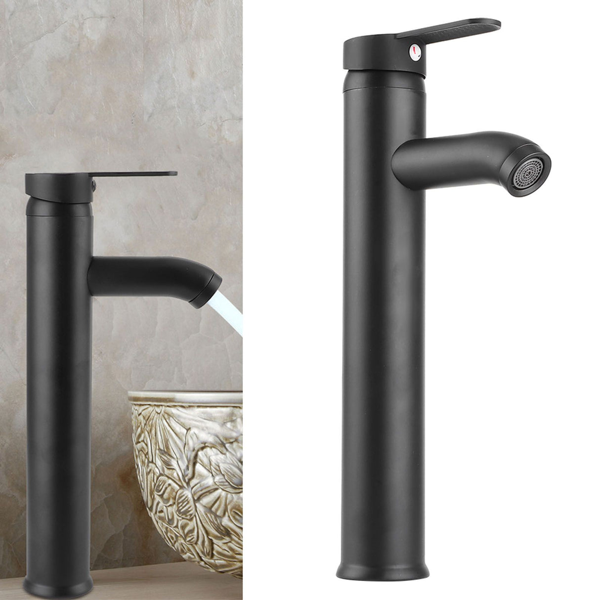 European Antique Faucet Stainless Steel Hot Cold Faucet Toilet Basin Sink Tap for Platform Basin Black