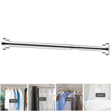 Adjustable Closet Rod Stainless Steel Punch Free Retractable Clothes Drying Rod for Bathroom Bedroom Closet 22 Tubes 40‑55cm - Rear View