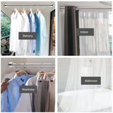 Adjustable Closet Rod Stainless Steel Punch Free Retractable Clothes Drying Rod for Bathroom Bedroom Closet 22 Tubes 40‑55cm - Extra Image
