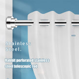 Adjustable Closet Rod Stainless Steel Punch Free Retractable Clothes Drying Rod for Bathroom Bedroom Closet 22 Tubes 40‑55cm