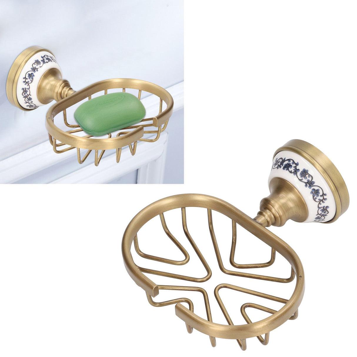 Soap Dish Holder Basket Hollow Design Waterproof Rustproof Wall Mounted Antique Bathroom Soap Basket Soap Dish Holder