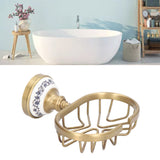 Soap Dish Holder Basket Hollow Design Waterproof Rustproof Wall Mounted Antique Bathroom Soap Basket Soap Dish Holder