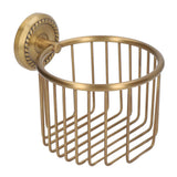 Hollow Out Toilet Paper Holder Antique Rust Proof Wall Mounted Tissue Roll Basket Rack for Bathroom - Top-Down View