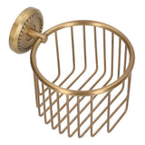Hollow Out Toilet Paper Holder Antique Rust Proof Wall Mounted Tissue Roll Basket Rack for Bathroom - Rear View