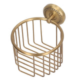 Hollow Out Toilet Paper Holder Antique Rust Proof Wall Mounted Tissue Roll Basket Rack for Bathroom - Low Angle