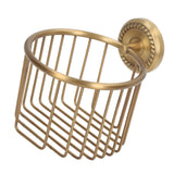 Hollow Out Toilet Paper Holder Antique Rust Proof Wall Mounted Tissue Roll Basket Rack for Bathroom