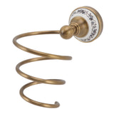 Brass Hair Dryer Holder Antique Retro Hairdryer Hanging Rack for Bath Storage Accessories