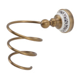 Brass Hair Dryer Holder Antique Retro Hairdryer Hanging Rack for Bath Storage Accessories - Side View