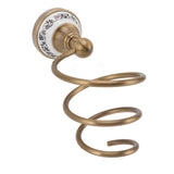 Brass Hair Dryer Holder Antique Retro Hairdryer Hanging Rack for Bath Storage Accessories