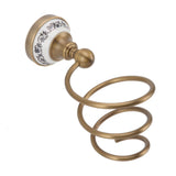 Brass Hair Dryer Holder Antique Retro Hairdryer Hanging Rack for Bath Storage Accessories - Close-Up Angle