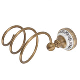 Brass Hair Dryer Holder Antique Retro Hairdryer Hanging Rack for Bath Storage Accessories