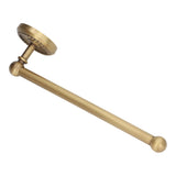 Bathroom Towel Rack Vintage Copper Single Rod Twisted Pattern Towel Bar for Hotel Home Kitchen - Rear View