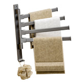 Swivel Towel Rack 4 Arms Thickened Space Aluminum 180 Degrees Rotating Bathroom Towel Holder for Home Hotel