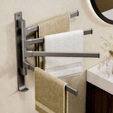 Swivel Towel Rack 4 Arms Thickened Space Aluminum 180 Degrees Rotating Bathroom Towel Holder for Home Hotel - 45-Degree Angle