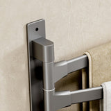 Swivel Towel Rack 4 Arms Thickened Space Aluminum 180 Degrees Rotating Bathroom Towel Holder for Home Hotel - Close-Up Angle