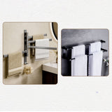 Swivel Towel Rack 4 Arms Thickened Space Aluminum 180 Degrees Rotating Bathroom Towel Holder for Home Hotel