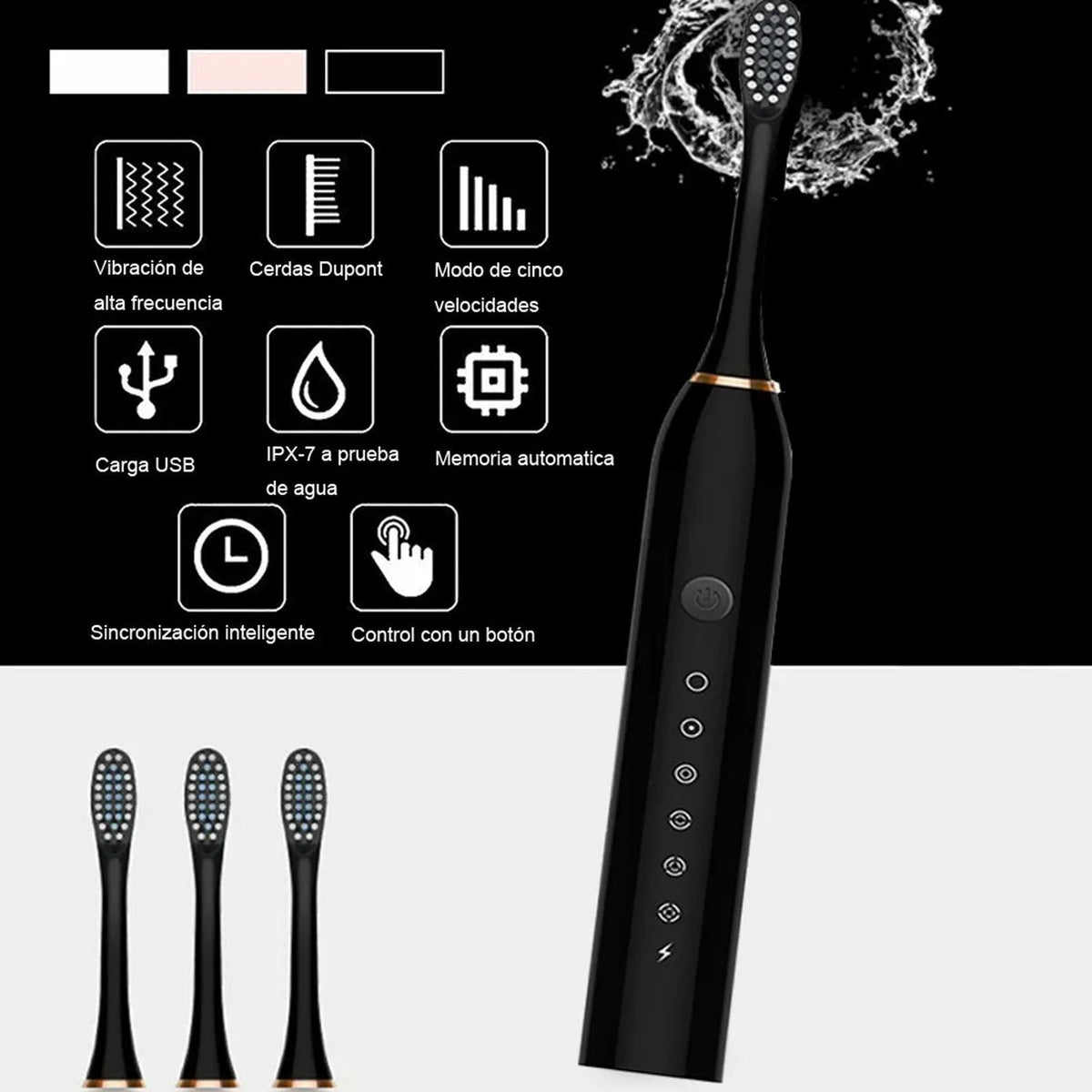 Electric Toothbrush 6 Levels Mode USB Rechargeable Indicator Light IPX 7 Waterproof Portable Toothbrush for Home