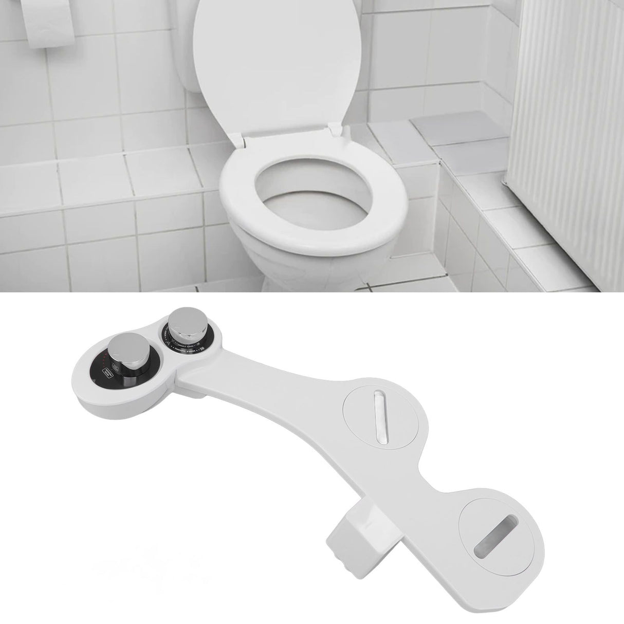Toilet Bidet Attachment Sprayer Front Back Cleansing Cold Water with 2 Retractable Nozzles