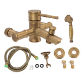 Brass Bathroom Shower European Antique Simple Wall Mount Handheld Shower Set with Accessories for Bathroom