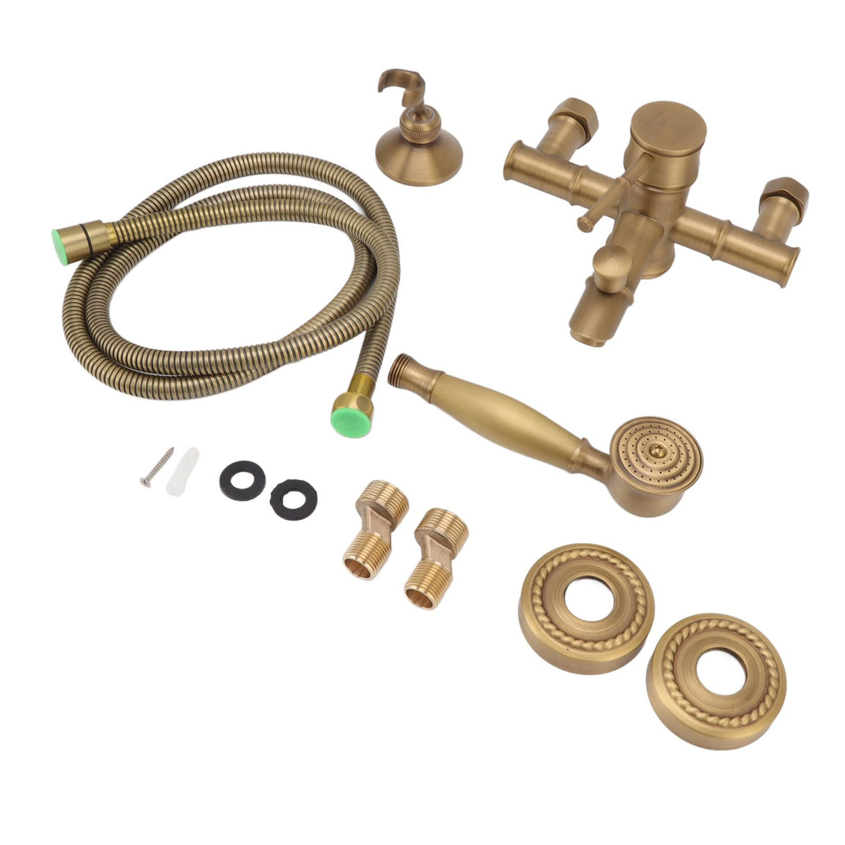 Brass Bathroom Shower European Antique Simple Wall Mount Handheld Shower Set with Accessories for Bathroom