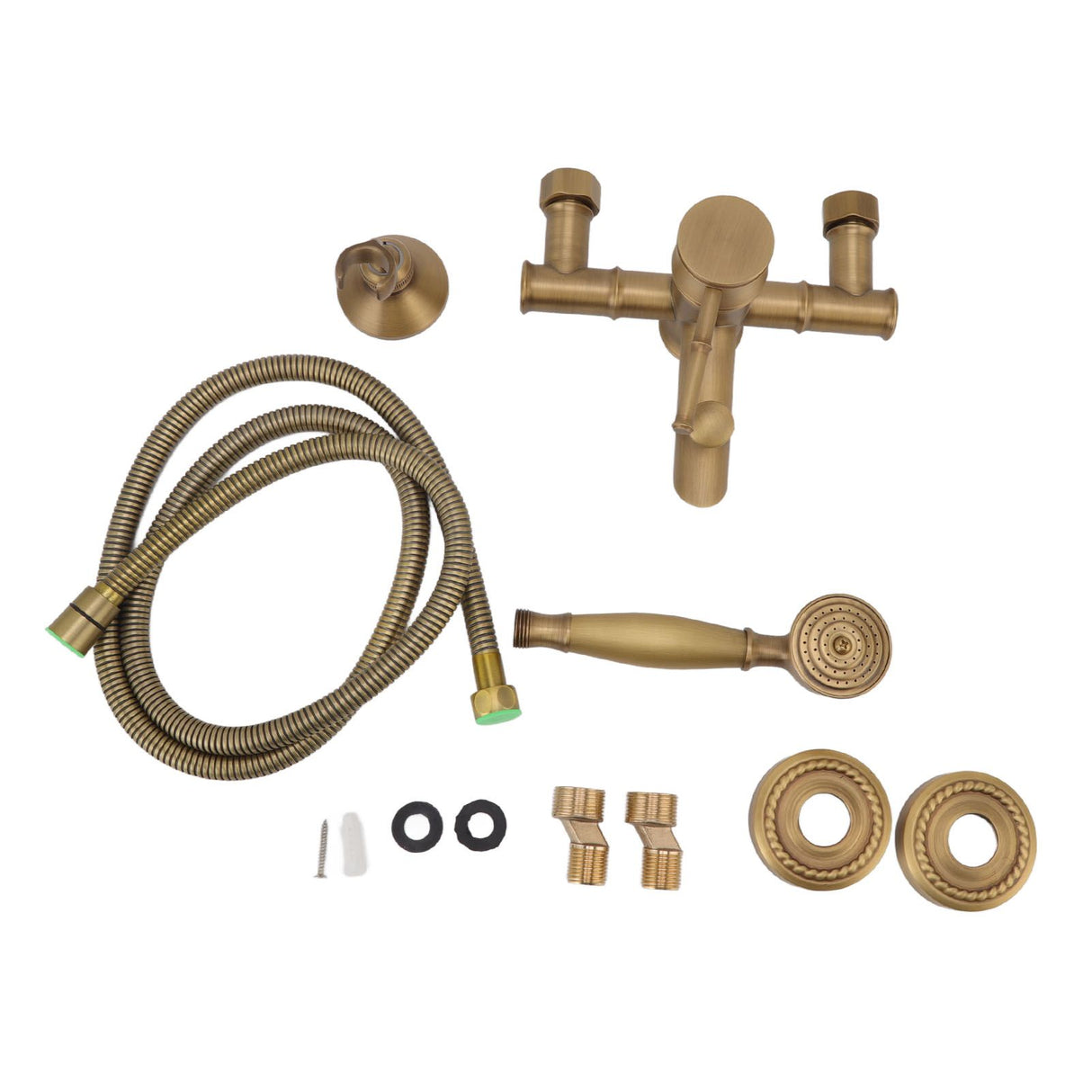 Brass Bathroom Shower European Antique Simple Wall Mount Handheld Shower Set with Accessories for Bathroom