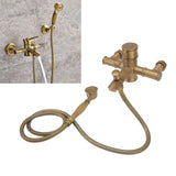 Brass Bathroom Shower European Antique Simple Wall Mount Handheld Shower Set with Accessories for Bathroom