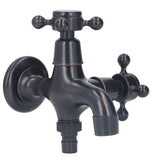 All Copper Wall Mount Faucet European Retro Cold Hot Faucet Home Toilet Basin Tap - Top-Down View