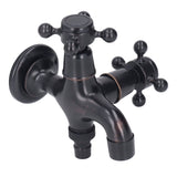 All Copper Wall Mount Faucet European Retro Cold Hot Faucet Home Toilet Basin Tap - Close-Up Angle