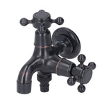 All Copper Wall Mount Faucet European Retro Cold Hot Faucet Home Toilet Basin Tap