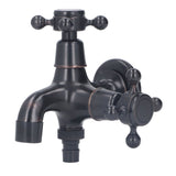 All Copper Wall Mount Faucet European Retro Cold Hot Faucet Home Toilet Basin Tap