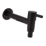 G1/2 Wall Mounted Cold Water Tap 304 Stainless Steel Single Handle Cold Faucet Bathroom Garden Faucet Tap Black for Washing Machine - Top-Down View