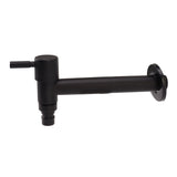 G1/2 Wall Mounted Cold Water Tap 304 Stainless Steel Single Handle Cold Faucet Bathroom Garden Faucet Tap Black for Washing Machine - 45-Degree Angle