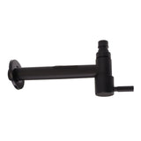 G1/2 Wall Mounted Cold Water Tap 304 Stainless Steel Single Handle Cold Faucet Bathroom Garden Faucet Tap Black for Washing Machine - Low Angle