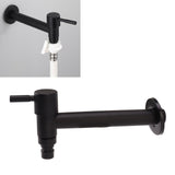 G1/2 Wall Mounted Cold Water Tap 304 Stainless Steel Single Handle Cold Faucet Bathroom Garden Faucet Tap Black for Washing Machine