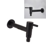 G1/2 Wall Mounted Cold Water Tap 304 Stainless Steel Single Handle Cold Faucet Bathroom Garden Faucet Tap Black for Washing Machine - Extra Image