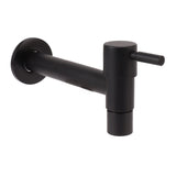 G1/2 Wall Mounted Cold Water Tap 304 Stainless Steel Single Handle Cold Faucet Bathroom Garden Faucet Tap Black for Mop Pool